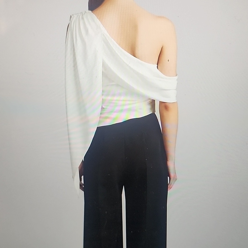 ZAC POSEN ONE SHOULDER DRAPE JUMPSUIT SIZE 2 - Picture 3 of 7
